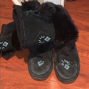 moccasins size 6 black